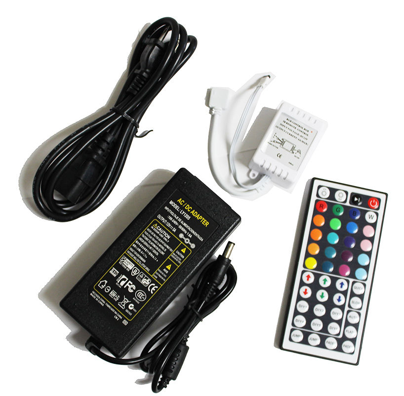 44 Key IR Remote Controller fo RGB LED Strip Light 12V 6A Power Supply Adapter 